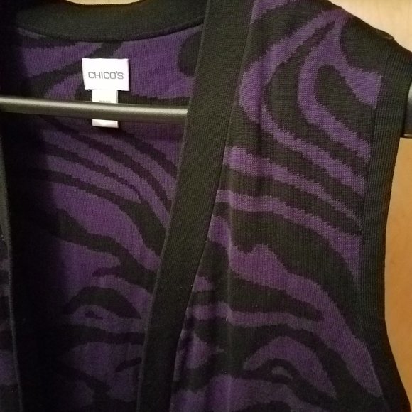 Chico's Silk/Cotton Long Sweater Vest - Picture 3 of 4